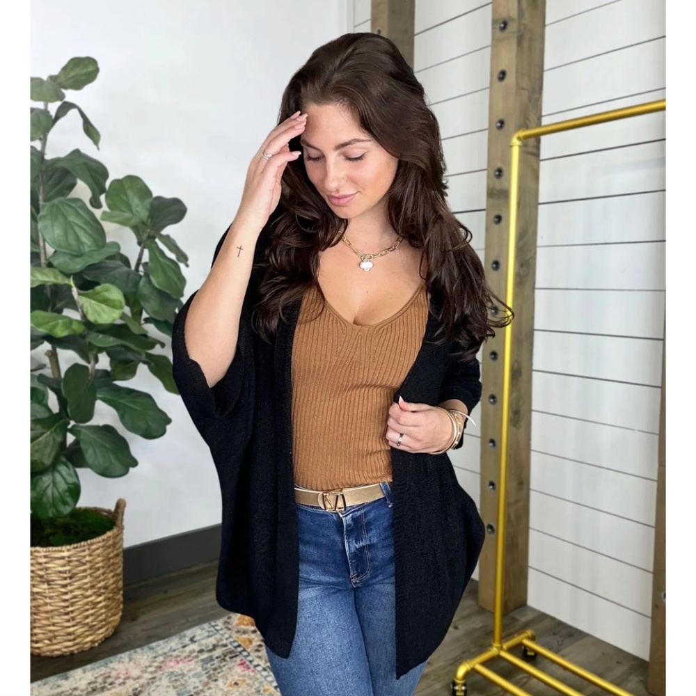 NWT Kacy Kimono Cardigan Black L